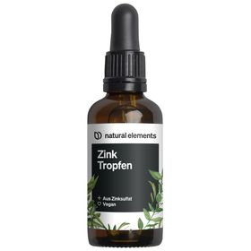 natural elements Zink Tropfen – 100ml – 15mg/Tagesdosis – Ionisches Zink (Zinksulfat) – Ohne Alkohol