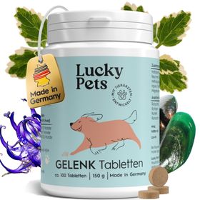 Lucky Pets Gelenktabletten für Hunde 100 Tabletten – mit Grünlippmuschel, Teufelskralle und MSM