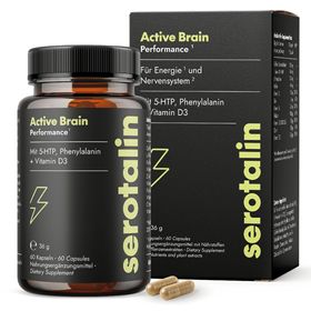 serotalin® Active Brain Performance - Energie, Wohlbefinden & Fokus I 5-HTP I Phenylalanin I Koffein