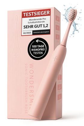 Wondersmile Schallzahnbürste Pro Atomic Rose - Testsieger - 100 Tage risikofrei testen