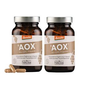 AOX Bio OPC Kapseln – Doppelpack – aus Demeter-Traubenkernen