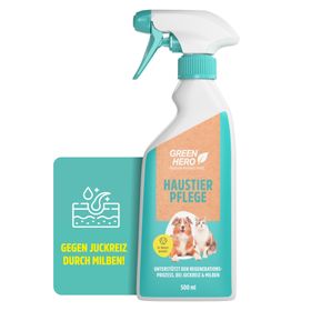 GreenHero Haustierpflege, pflegt die Haut bei Juckreiz und Milben