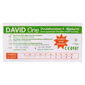 David One Ovulationstest Streifen 0-80 miu/ml mit LH Wert Anzeige