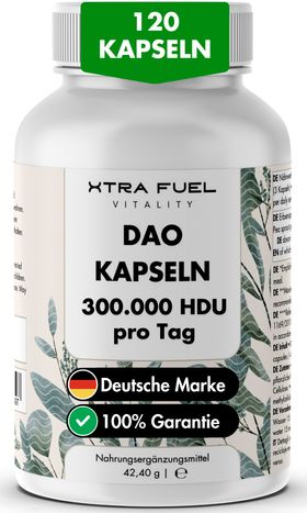XTRA FUEL DAO DiAminOxidase 300.000 HDU Kapseln 40-Tage-Vorrat