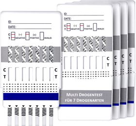 One+Step Drogentest für 7 Drogenarten - (COC/THC/OPI/AMP/MTD/BZO/MET) - Schnelltest-Testkassette