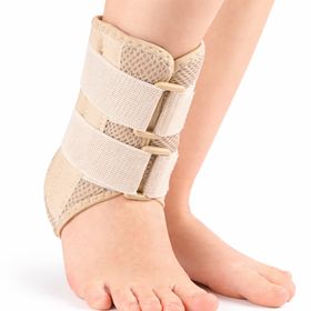 Knöchelbandage mit Federstreben, verstellbare Fußgelenkstütze mit Klett für Sport & Alltag