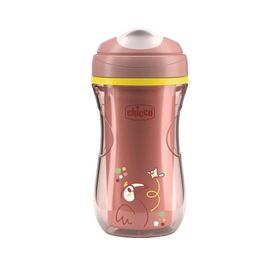 Chicco Kubek Niekapek Thermobecher mit Hartem Trinkaufsatz, 266 ml, rosa