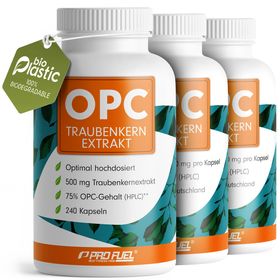 ProFuel - OPC Traubenkernextrakt-Kapseln - 500 mg Traubenkernextrakt je Kapsel - 720 Kapseln