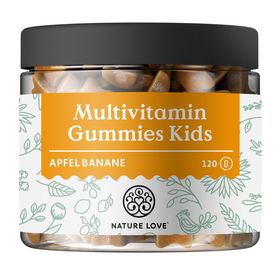 NATURE LOVE® Multivitamin Gummies Kids – 120 Stk – ohne Zuckerzusatz – Vit A, B1, B3, B6, B7, B12, E
