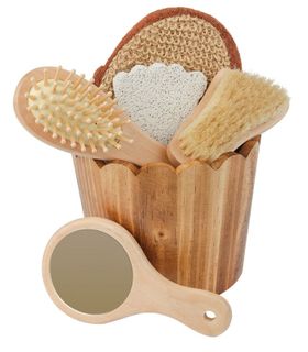 Croll & Denecke Wellness Geschenkset 6-teilig im hellen Sauna Holzbottich