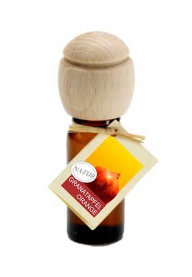 Traumduft Piccolino Granatapfel Orange Duftöl – Handgefertigt, ätherische Öle, Buchenholzverschluss