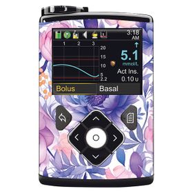 Diasticker® Minimed Sticker inkl. Clip (600/700er-Serie) "Purple Flowers"