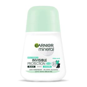 Garnier Mineral Roll-on Deodorant 48h Fresh Aloe - Schwarz, Weiß