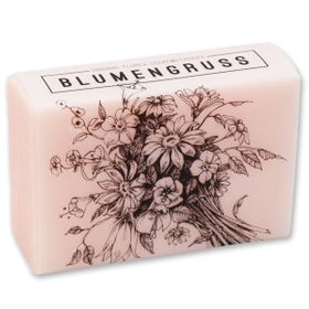 Florex - Schafmilchseife eckig "Blumengruß", Pfingstrose