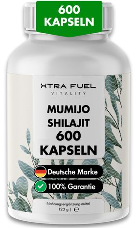 XTRA FUEL Shilajit Kapseln - Hochdosiertes Himalaya Shilajit mit 82% Fulvin- & Huminsäure