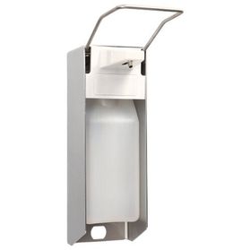 Medi-Inn Wandspender Aluminium gebürstet mit Langarmhebel inkl. Leerflasche 1000 ml