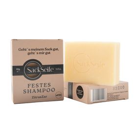 SackSeife ZitrusZar | Festes Shampoo & Naturseife | Handgemacht, Vegan & erfrischend