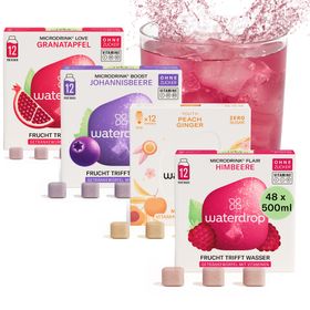 waterdrop® Microdrink Beerenmix Set – 48 Würfel mit Frucht-Extrakten & Vitaminen – vegan, zuckerfrei