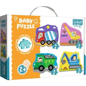 trefl Baby-Puzzle Fahrzeuge auf dem Bau 4in1 (3,4,5,6 Teile)