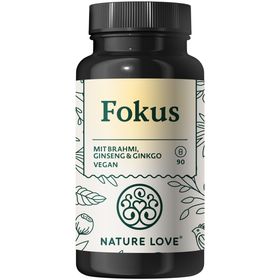 NATURE LOVE® Fokus – 90 Kapseln – mit Ginseng, Ginkgo Biloba, Brahmi & Cholin
