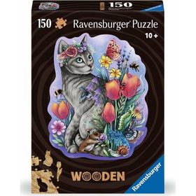 ravensburger Holzkonturpuzzle Magic Cat 150 Teile