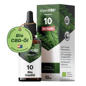 AlpenCBD 10 Bio CBD Öl - Vollspektrum CBD Hanf Tropfen mit 1.000 mg