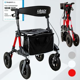 Lösch Premium Outdoor Rollator TABAS Luftbereift Rot S/M