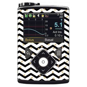 Diasticker® Minimed Sticker inkl. Clip (600/700er-Serie) "Golden Dots"