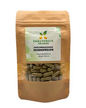 Kräutereck Kräuterkapseln Hund – Essensfreude | mit Tausendguldenkraut, Wermut & mehr