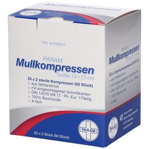 PARAM Mullkompressen 7,5 cm x 7,5 cm steril 8-fach thumbnail