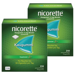 nicorette 2 mg Nikotinkaugummi freshmint zum Rauchen aufhören thumbnail
