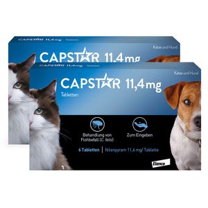 Capstar Tabletten gegen Flöhe für Katzen und kleine Hunde bis 11 kg, 6 Tabletten in einer Packung thumbnail