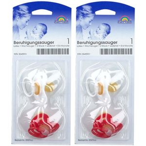 Baby-Frank® Beruhigungssauger 0-6 Monate Kirschform weiß / rot thumbnail