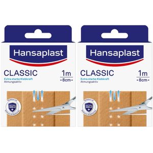 Hansaplast Classic Wundpflaster | Extra starker Halt | Atmungsaktiv | Schützt vor 99 % der Bakterien | Zuschneidbare Wundauflage | 20 Streifen (10 cm x 8 cm) thumbnail