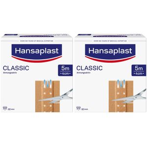 Hansaplast Classic Pflaster | Atmungsaktive Wundauflage | Zuschneidbares Heftpflaster | 5 m x 4 cm thumbnail