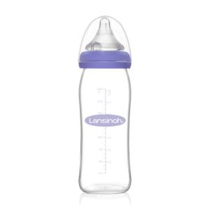 Lansinoh mOmma Glas Babyflasche 240ml mit Natural Wave Silikonsauger M thumbnail