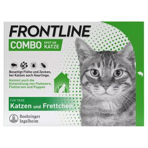 FRONTLINE COMBO® Spot on gegen Flöhe und Zecken Katze + Fellpflege-Handschuh für Haustiere GRATIS thumbnail