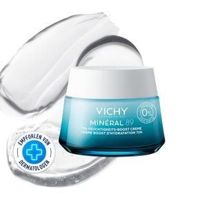 Vichy Minéral 89 72H Feuchtigkeits-Boost Creme für normale Haut. Mit Mineralien, langkettiger Hyaluronsäure, Niacinamid (B3) und Squalan + M89 72H Feuchtigkeits-Boost Creme 15ml GRATIS thumbnail