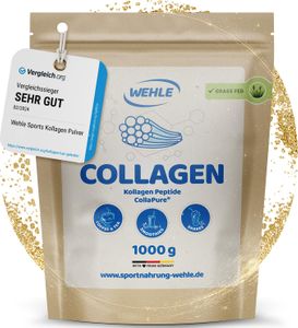 Wehle Sports Kollagen Pulver 1 kg - Kollagenhydrolysat Peptide Typ I, II & III - Testsieger thumbnail