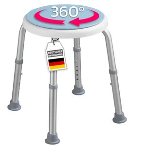 KARAT Duschhocker Peter - Höhenverstellbar, rutschfest - Belastbar bis 150 kg - 360° drehbar thumbnail