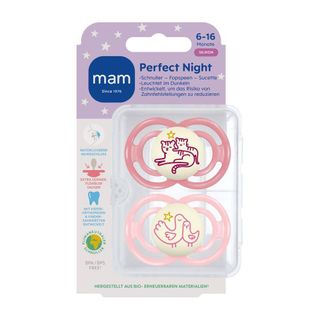 MAM Perfect Night Silikonschnuller 6-16 Monate, pink/rosa
