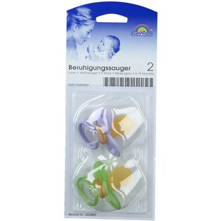 Baby-Frank® Beruhigungssauger 6-18 Monate Kirschform flieder / grün