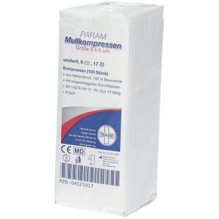 PARAM Mullkompressen 5 cm x 5 cm unsteril 8-fach