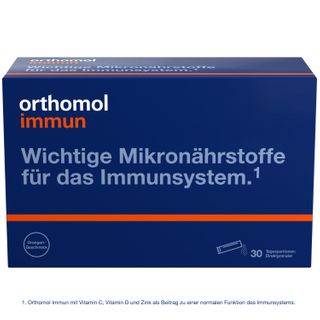 Orthomol Immun - Mikronährstoffe zur Unterstützung des Immunsystems - mit Vitamin C, Vitamin D und Zink - Direktgranulat Orangen-Geschmack
