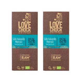 LOVECHOCK Süße Kakaonibs & Meersalz 85% Kakao