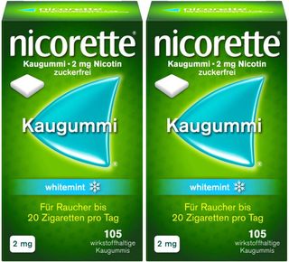 nicorette 2 mg Nikotinkaugummi whitemint zum Rauchen aufhören