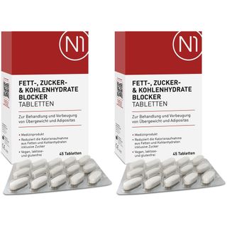 N1 Fettblocker Tabletten – zum Abnehmen & zur Gewichtsreduktion, Reduziert Kalorienaufnahme, unterstützt Sättigungsgefühl & verringert Appetit