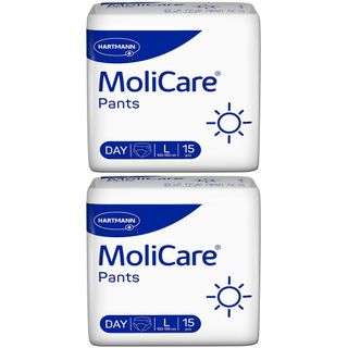 MoliCare Pants Day Inkontinenzhosen: diskreter Schutz am Tag bei mittlerer Inkontinenz, Gr. L (100-150cm Hüftumfang)