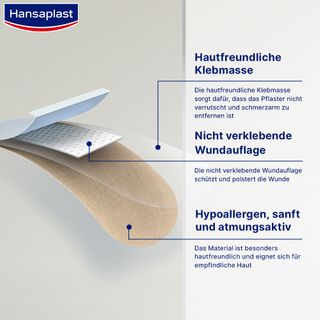 Hansaplast® Soft I Wundpflaster für empfindliche Haut I Hautfreundlich ...