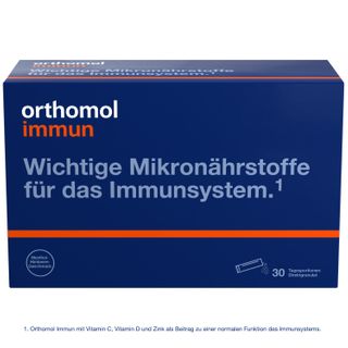Orthomol Immun - Mikronährstoffe zur Unterstützung des Immunsystems - mit Vitamin C, Vitamin D und Zink - Direktgranulat Menthol-Himbeere